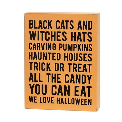 2/Set Black Cats & Witches Hats Box Sign with Jack Easel