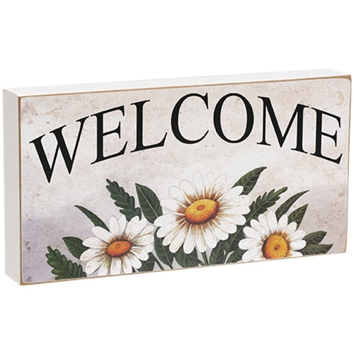 Distressed "Daisy" Welcome Box Sign