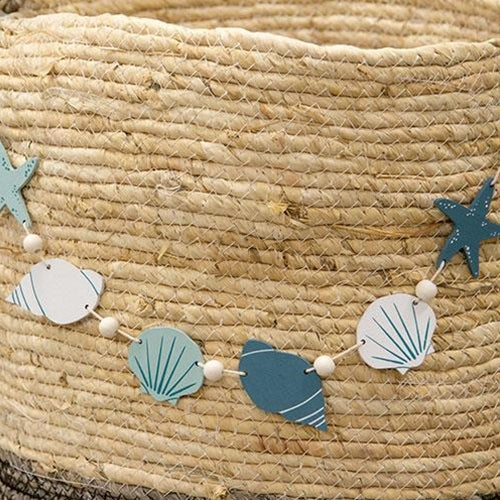 Wooden Beaded Seashells Mini Garland