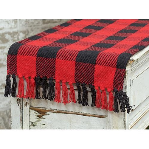 Red & Black Buffalo Check Runner 72"