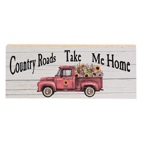 Country Roads Red Truck Block