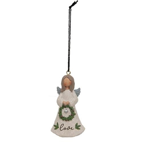 3/Set Believe/Love/Faith Resin Angel Ornaments