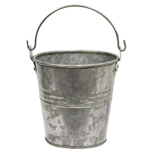 Metal Bucket w/Handle 4" dia x 4"H
