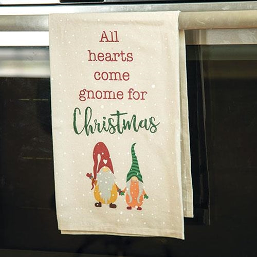 All Hearts Come Gnome Dish Towel