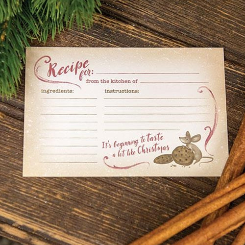 24/Pkg Mouse Christmas Recipe Cards