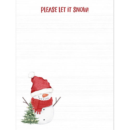 Please Let It Snow! Snowman Notepad
