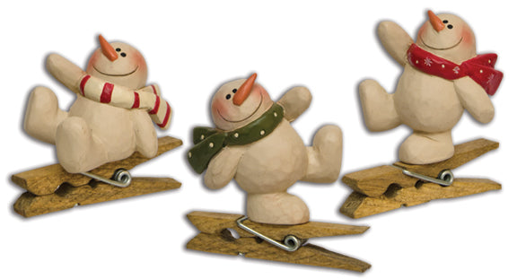 3/Set Snowman Clip Ornaments