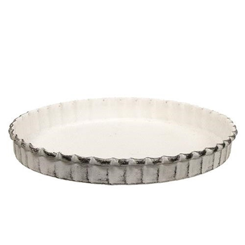 Shabby Chic Fluted Candle Pan 5"