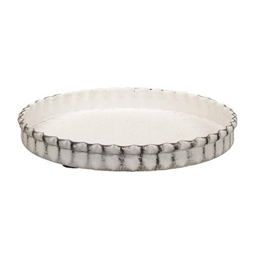 Shabby Chic Fluted Candle Pan 4"