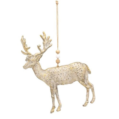 Rustic Metal Reindeer Ornament
