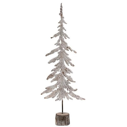 Large White Washed Metal Christmas Tree