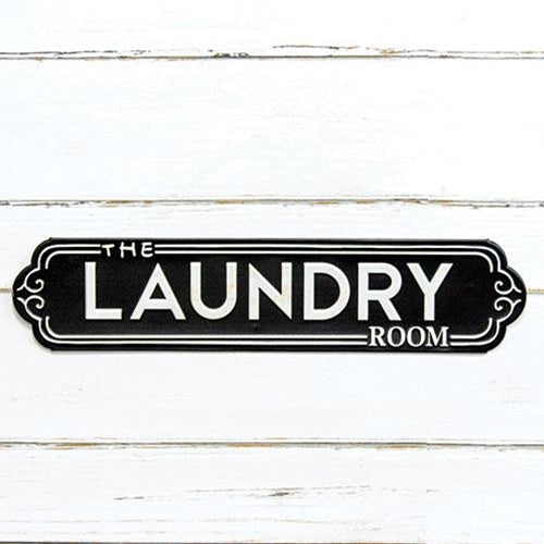 The Laundry Room Black Metal Sign