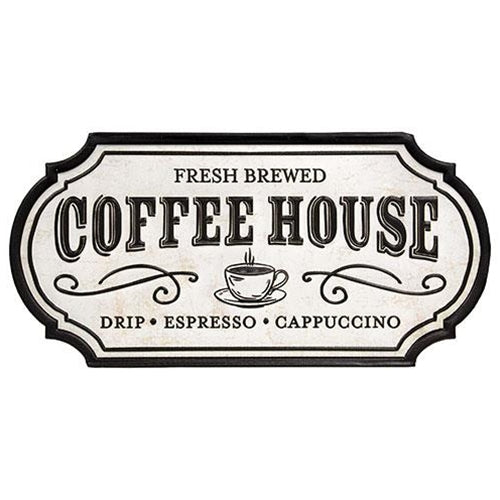 Fresh Brewed Coffee House Metal Sign