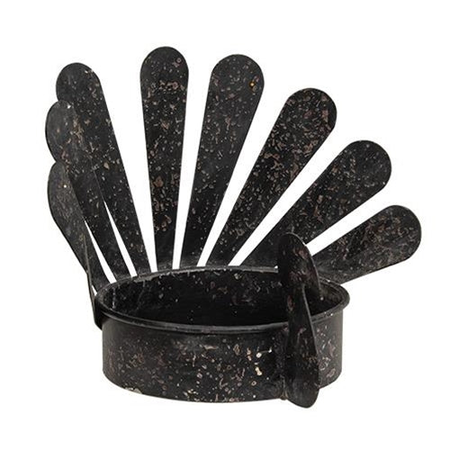 Distressed Metal Turkey Small Candle Pan