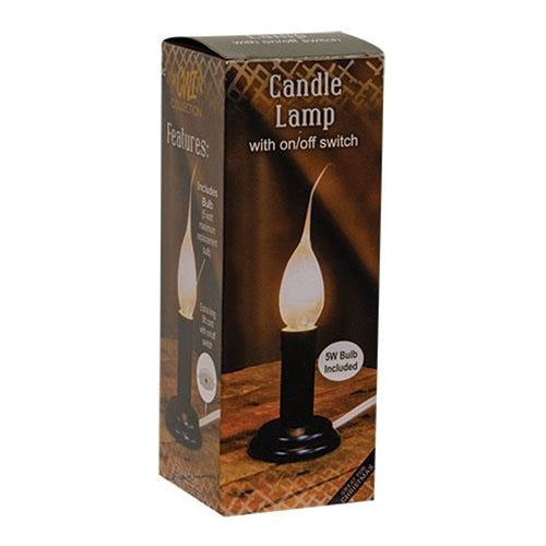 3" Electric Country Candle Lamp Black