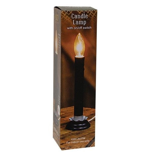7" Black Electric Candle Lamp