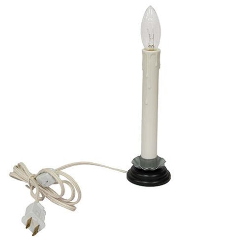 7" White Electric Candle Lamp