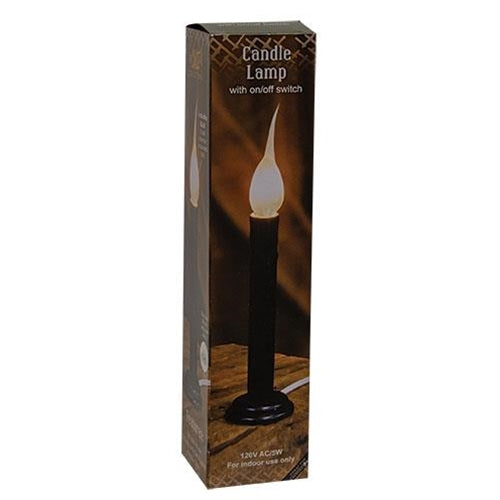 Black Electric Candle Lamp w/Silicone Bulb 7"