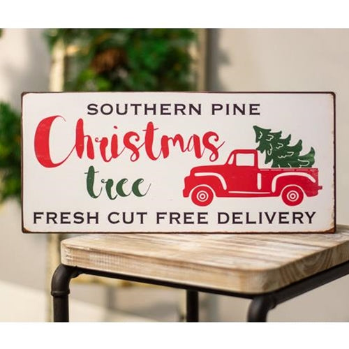 Southern Pine Christmas Tree Metal Sign