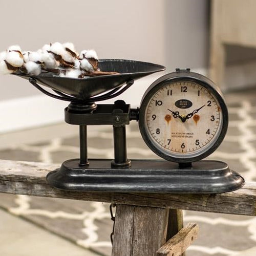 Antiqued Scale with Clock