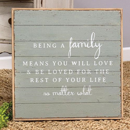 Being A Family Distressed Shiplap Sign