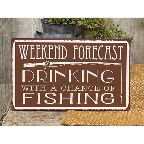 Weekend Forecast Drinking Metal Sign