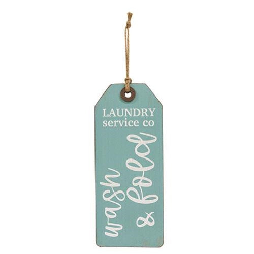 Wash and Fold Laundry Service Co. Wood Tag
