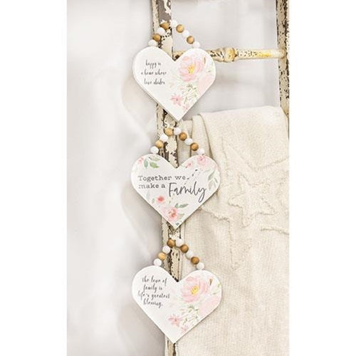 Together We Make A Family Wood Heart Ornament 3 Asstd.