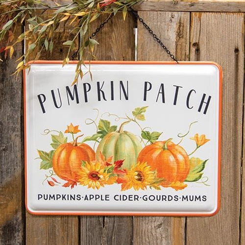 Pumpkin Patch Enamel Hanging Sign