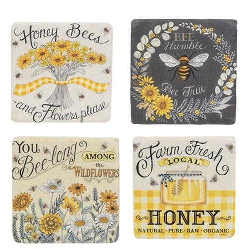 4/Set Farm Fresh Honey Resin Coasters