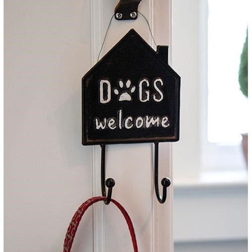 Dogs Welcome House Metal Wall Hook