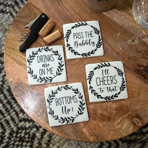 4/Set Pass The Bubbly Resin Coasters