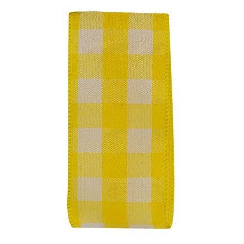 Yellow & White Buffalo Check Ribbon – Primitive Renditions