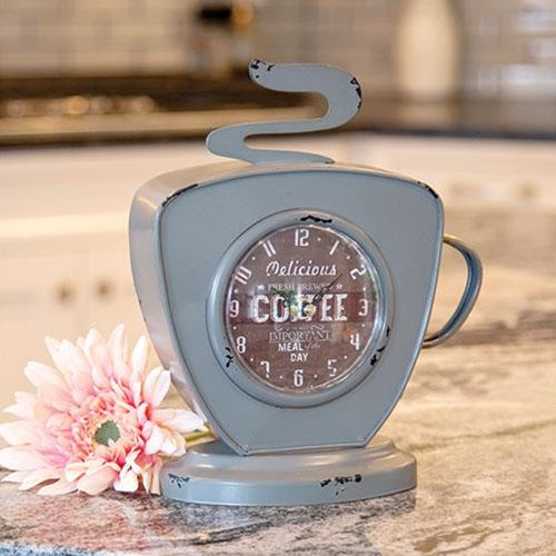 Vintage Dark Gray Coffee Clock