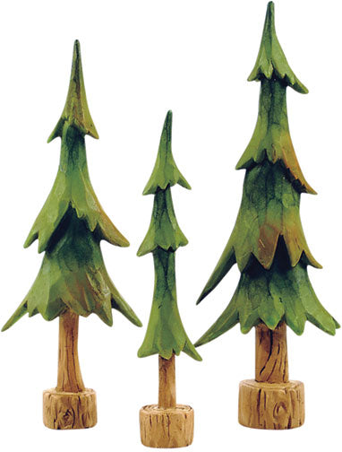 3/Set Resin Pine Trees