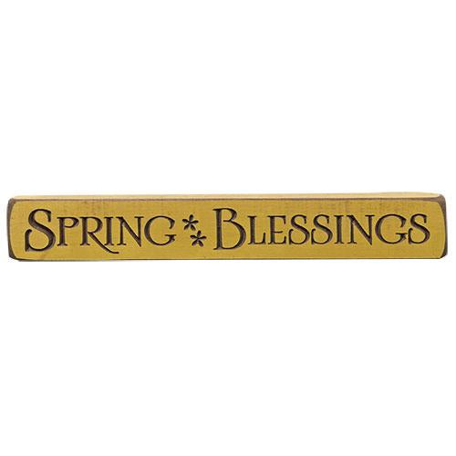 Spring Blessings Engraved Block 12"
