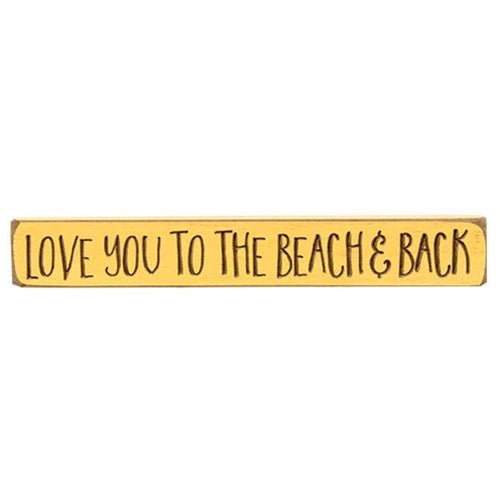 Love You to the Beach and Back Engraved Block 12"