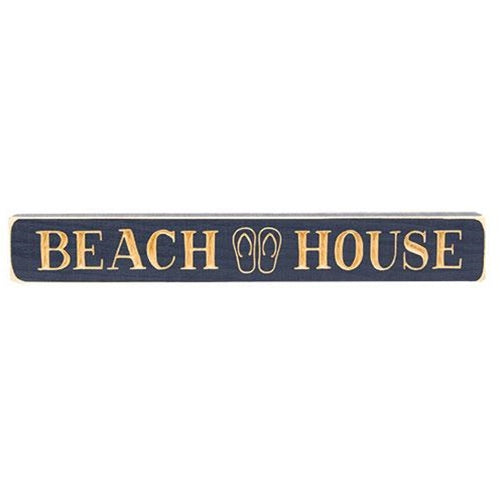 Beach House Engraved Block 12"