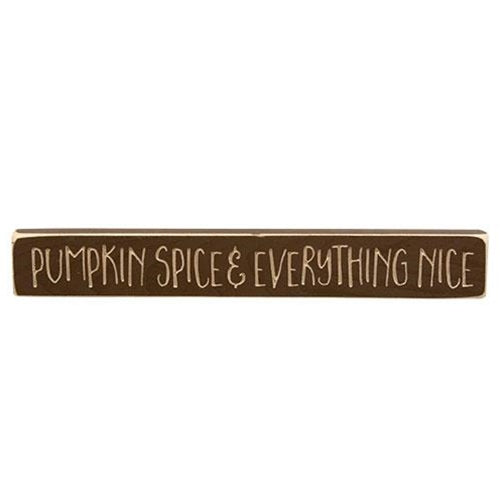 Pumpkin Spice & Everything Nice Engraved Block 12"