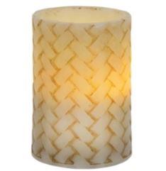Basketweave Pillar Candle 3"x4"