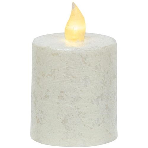 Rustic White Pillar Candle 2.5" x 3.5"
