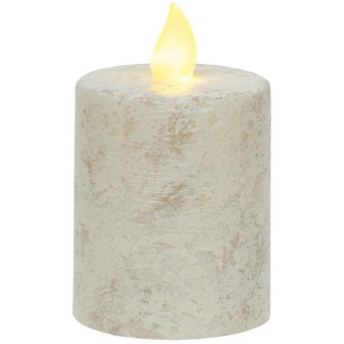 Rustic White Pillar Candle 2.5" x 4"