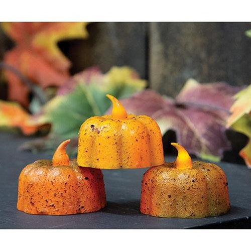Grungy Pumpkin Tealight 3 Asstd.