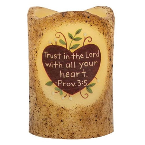 Trust in the Lord Heart Pillar 3x4.5"