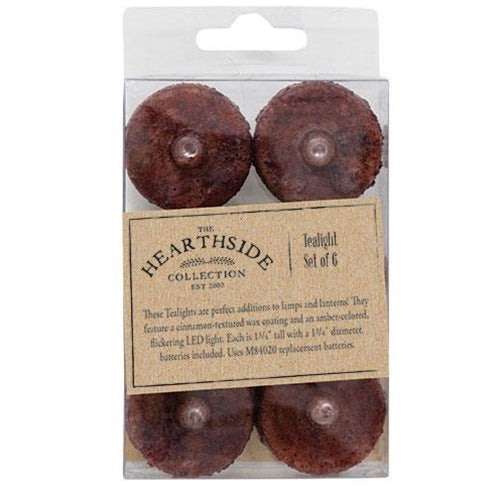 6/Pkg Burnt Burgundy LED Tealights