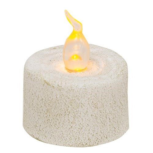 White Cement Timer Votive