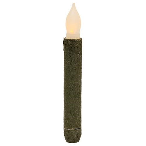 Textured 6" LED Taper Green