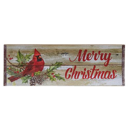 Merry Christmas Cardinal Wall Plaque