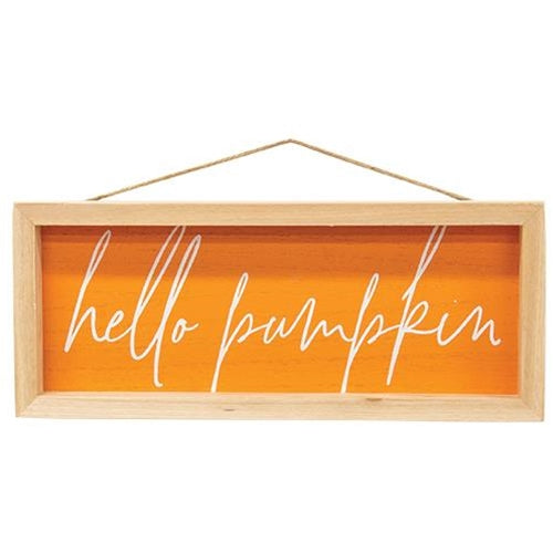 Hello Pumpkin Inset Framed Sign