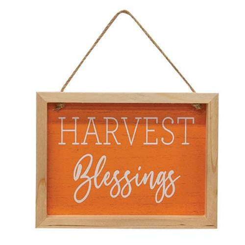 Harvest Blessings Sign w/Jute Hanger